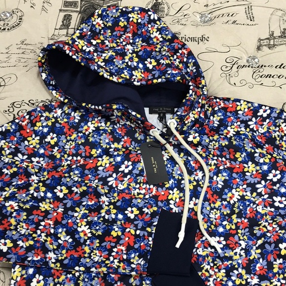 💥  Rag&Bone Floral Drawstring Hoodie - Picture 7 of 10